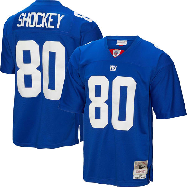 Mens New York Giants Retired Player #80 Jeremy Shockey Mitchell & Ness 2005 Legacy Replica Jersey - Royal