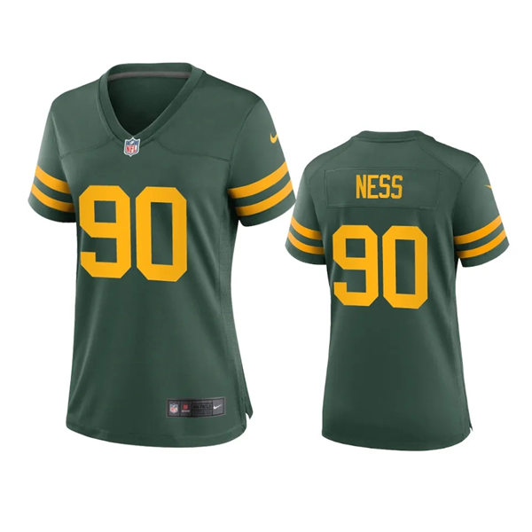 Womens Green Bay Packers #90 Lukas Van Ness Green Alternate Retro Limited Jersey
