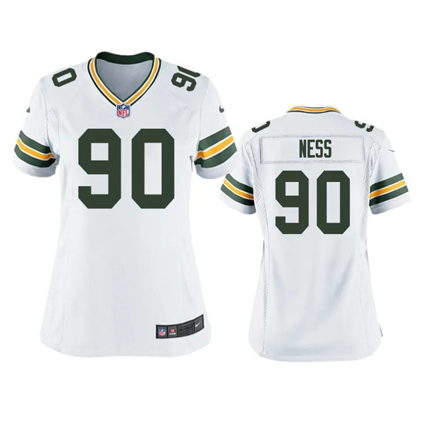 Womens Green Bay Packers #90 Lukas Van Ness White Limited Jersey