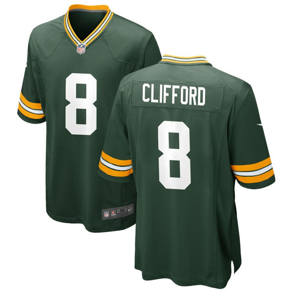 Mens Green Bay Packers #8 Sean Clifford Nike Green Vapor Limited Player Jersey