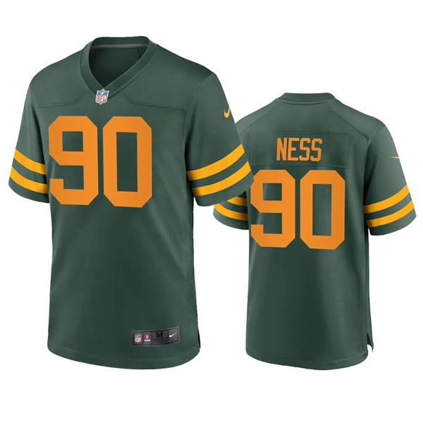 Mens Green Bay Packers #90 Lukas Van Ness Nike 2021 Green Alternate Retro 1950s Throwback Jersey