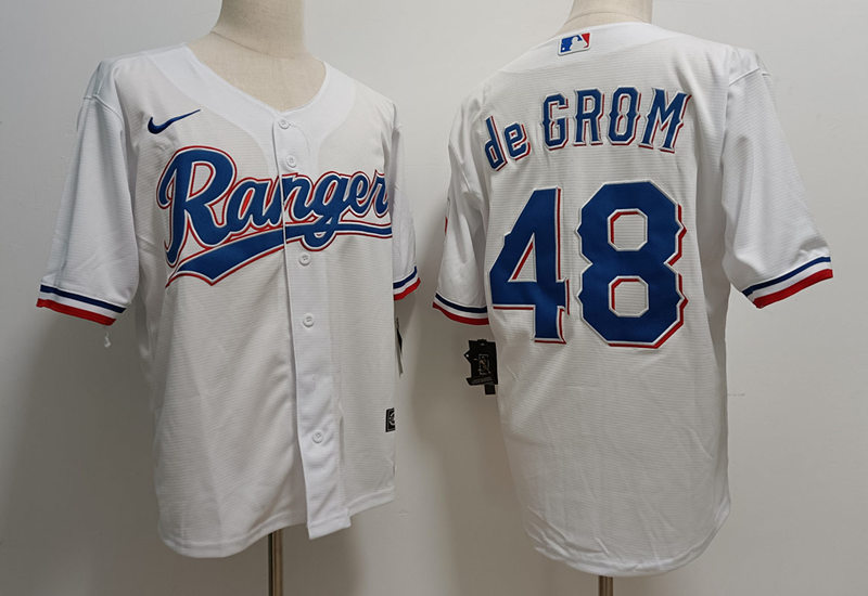Mens Texas Rangers #48 Jacob deGrom Nike Home White CoolBase Jersey