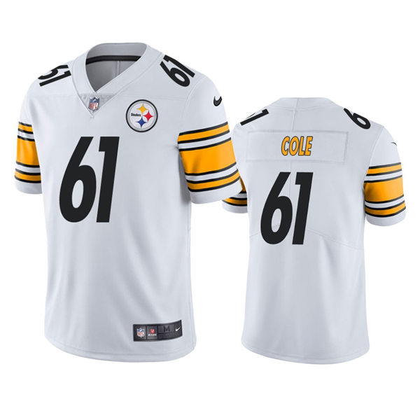Men's Pittsburgh Steelers #61 Mason Cole Nike White Vapor Limited Player Jersey