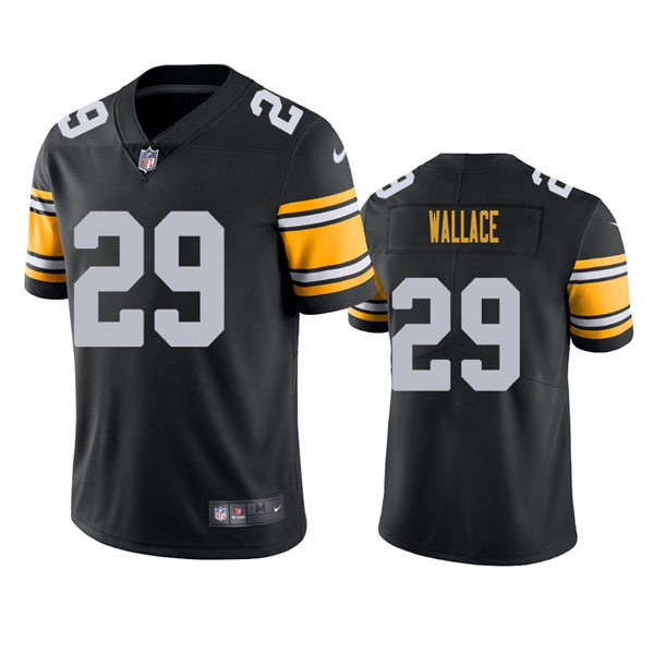 Men's Pittsburgh Steelers #29 Levi Wallace  Nike Black Big Number Alternate Vapor Limited Jersey