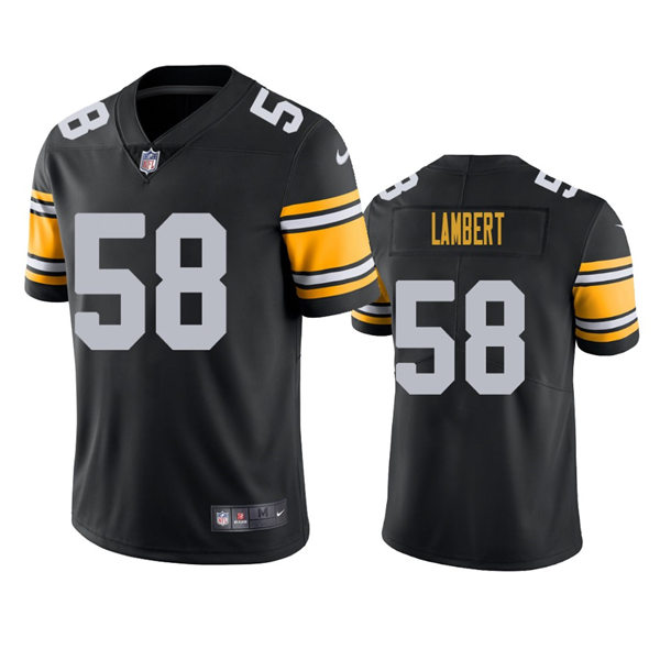 Mens Pittsburgh Steelers Retired Player #58 Jack Lambert Nike Black Big Number Alternate Vapor Limited Jersey