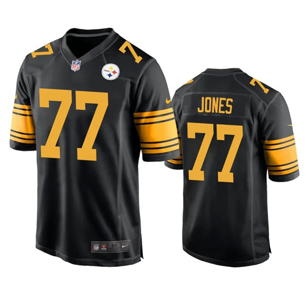 Men's Pittsburgh Steelers #77 Broderick Jones Nike Black Alternate 2 Vapor F.U.S.E. Limited Jersey