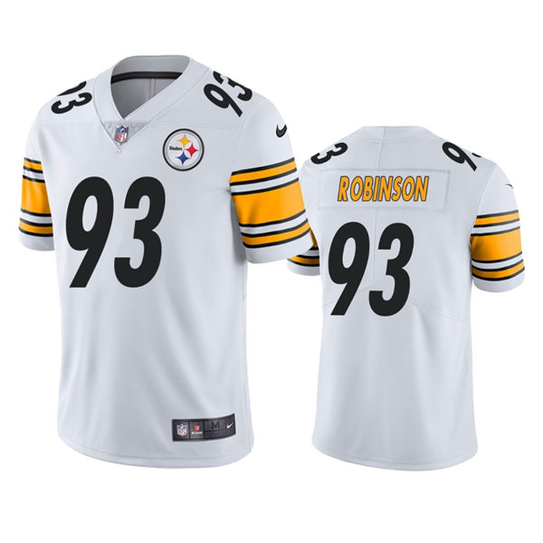 Men's Pittsburgh Steelers #93 Mark Robinson Nike White Vapor Limited Player Jersey