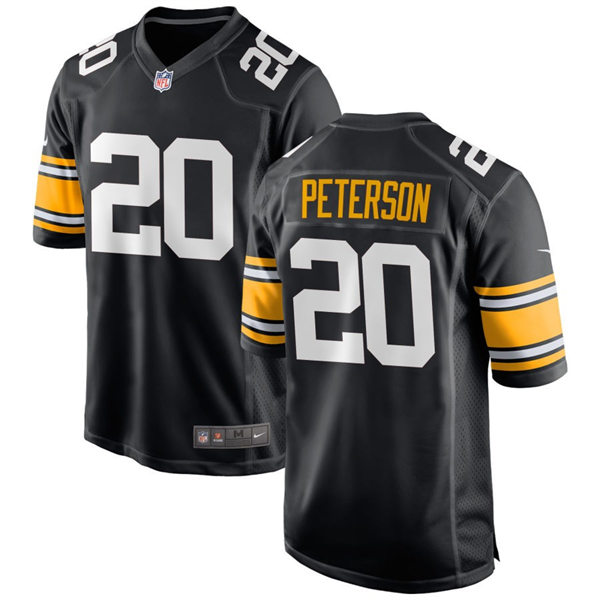 Men's Pittsburgh Steelers #20 Patrick Peterson Nike Black Big Number Alternate Vapor Limited Jersey
