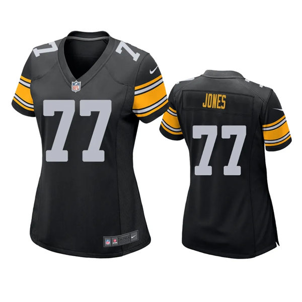 Womens Pittsburgh Steelers #77 Broderick Jones Nike Black Limited Jersey