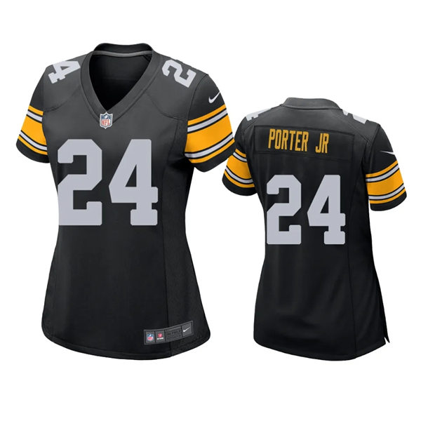 Womens Pittsburgh Steelers #24 Joey Porter Jr. Nike Black Limited Jersey