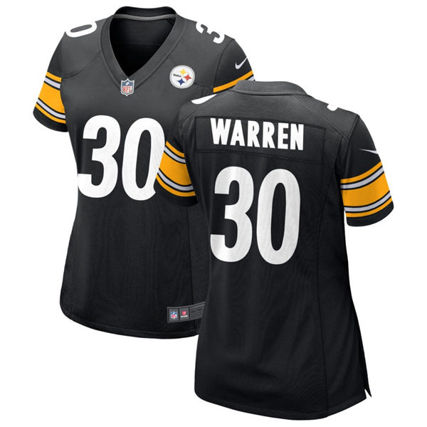 Womens Pittsburgh Steelers #30 Jaylen Warren Nike Black Limited Jersey