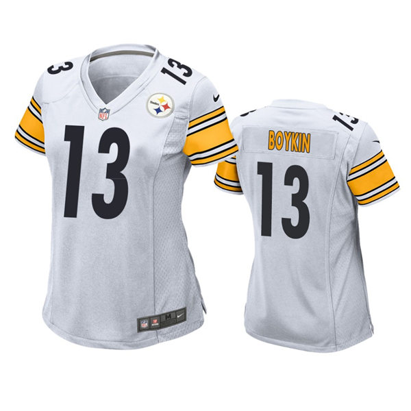 Womens Pittsburgh Steelers #13 Miles Boykin Nike White Limited Jersey