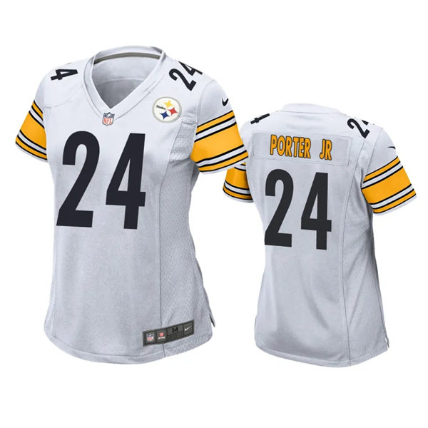 Womens Pittsburgh Steelers #24 Joey Porter Jr. Nike White Limited Jersey