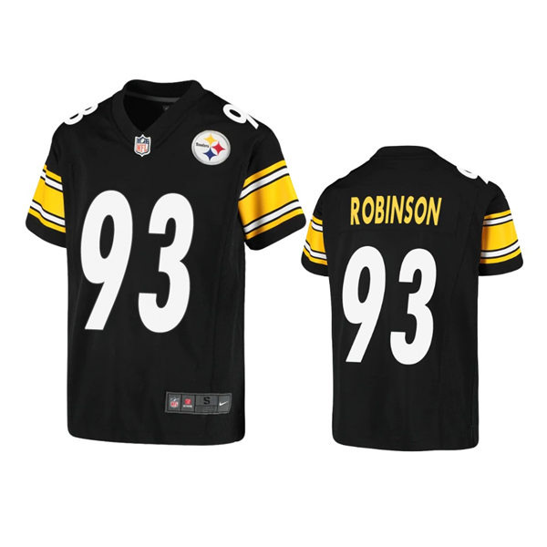 Youth Pittsburgh Steelers #93 Mark Robinson Nike Black Limited Jersey