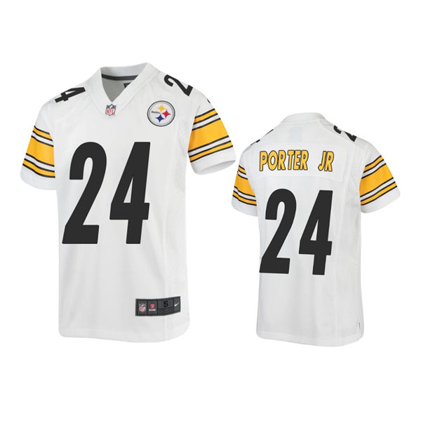 Youth Pittsburgh Steelers #24 Joey Porter Jr. Nike White Limited Jersey