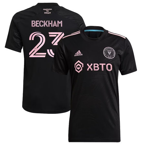 Men's Inter Miami CF #23 David Beckham adidas Black 2023 La Palma Replica Player Jersey