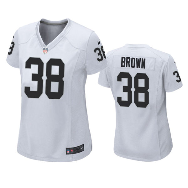 Womens Las Vegas Raiders #38 Brittain Brown Nike White Limited Jersey