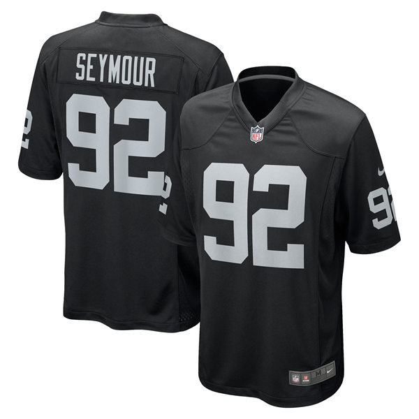 Mens Las Vegas Raiders Retired Player #92 Richard Seymour Nike Black Vapor Untouchable Limited Jersey