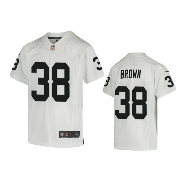Youth Las Vegas Raiders #38 Brittain Brown Nike White Limited Jersey