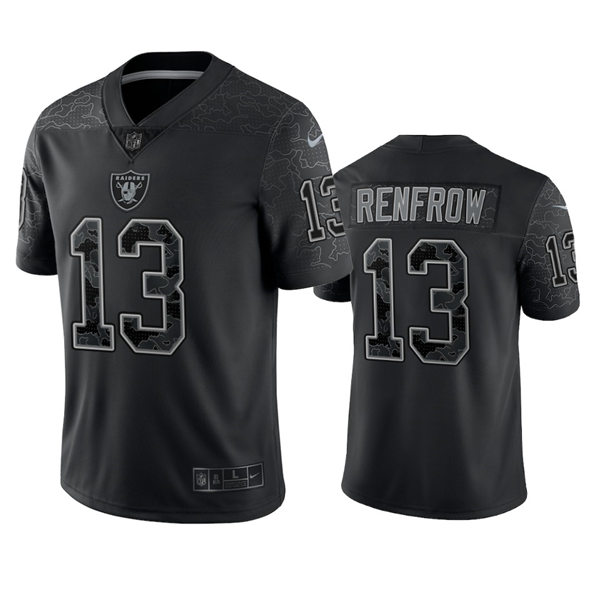 Men's Las Vegas Raiders #13 Hunter Renfrow Black Reflective Limited Jersey