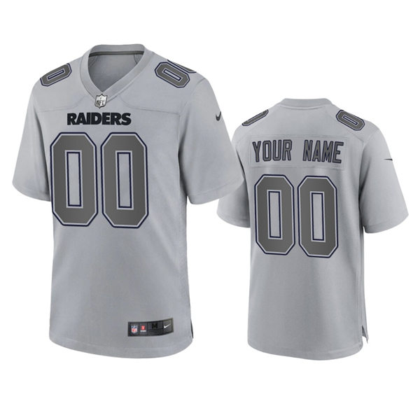 Men's Las Vegas Raiders Custom Gray Atmosphere Fashion Game Jersey