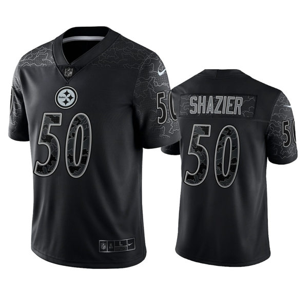 Men's Pittsburgh Steelers #50 Ryan Shazier Black Reflective Limited Jersey