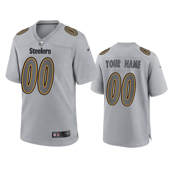 Pittsburgh Steelers Custom Gray Atmosphere Fashion Game Jersey