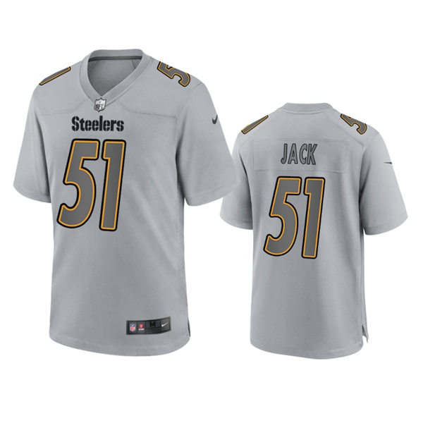 Men's Pittsburgh Steelers #51 Myles Jack Gray Atmosphere Fashion Game Jersey