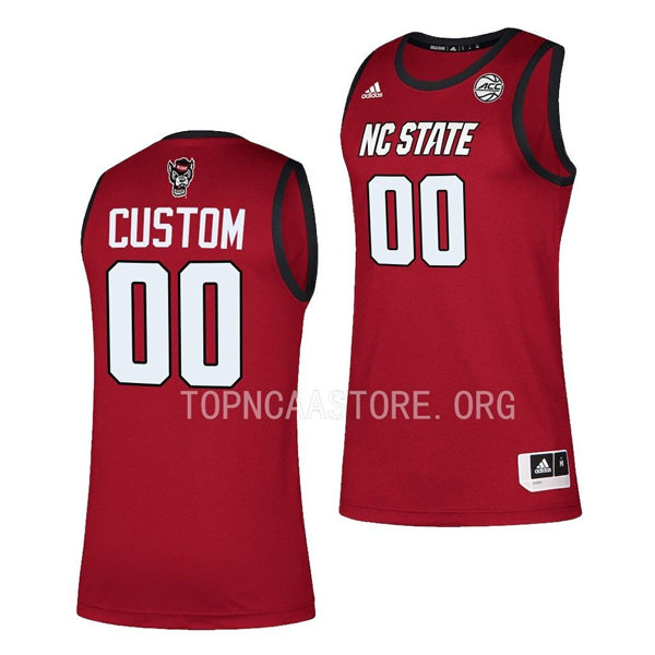 Mens Youth NC State Wolfpack Custom  Adidas Red 2021-22 Basketball Game Jersey