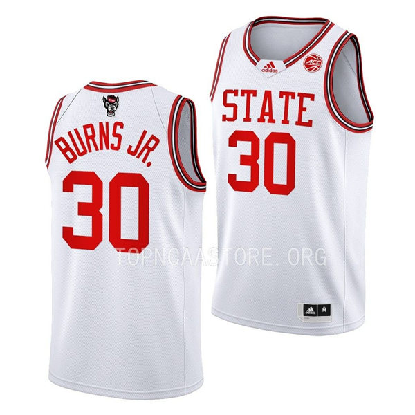 Mens Youth NC State Wolfpack #30 D.J. Burns Jr. Adidas 1983 40th Anniversary Throwback Basketball Jersey