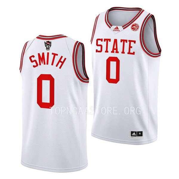 Mens Youth NC State Wolfpack #0 Terquavion Smith Adidas 1983 40th Anniversary Throwback Basketball Jersey