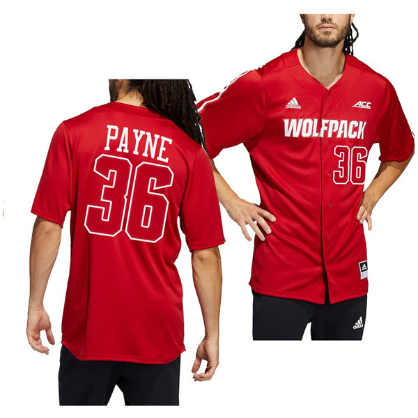 Mens Youth NC State Wolfpack #36 Garrett Payne Red College Baseball Jersey