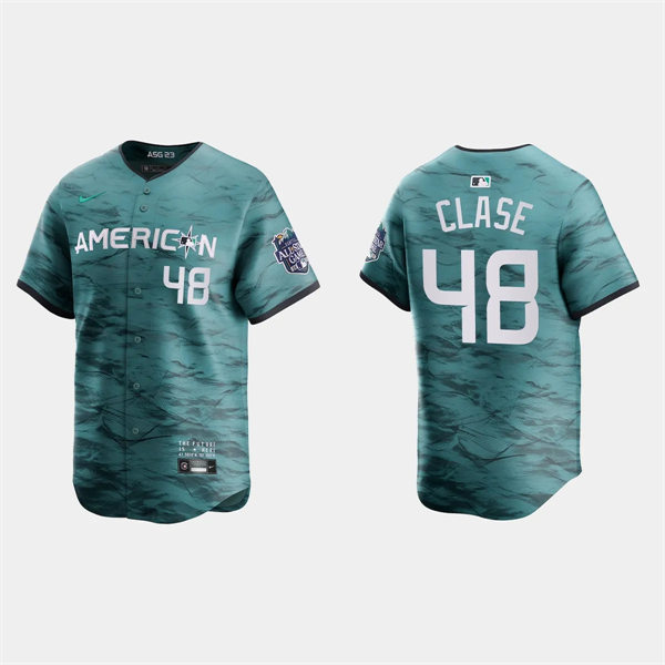 Mens Cleveland Guardians #48 Emmanuel Clase American League 2023 MLB All-Star Game Limited Jersey - Teal