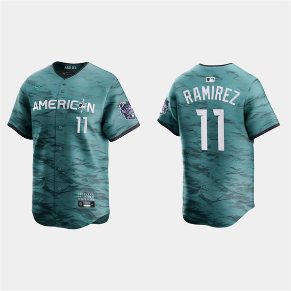 Mens Cleveland Guardians #11 Jose Ramirez American League 2023 MLB All-Star Game Limited Jersey - Teal