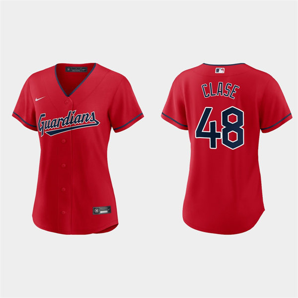 Womens Cleveland Guardians #48 Emmanuel Clase Nike Red Alternate Jersey