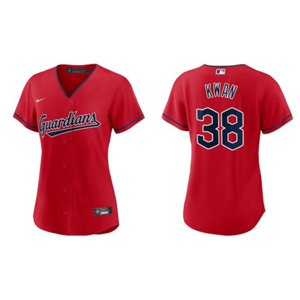 Womens Cleveland Guardians #38 Steven Kwan Nike Red Alternate Jersey
