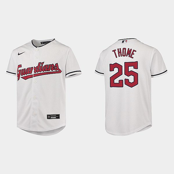 Youth Cleveland Guardians #25 Jim Thome Nike White Home Jersey