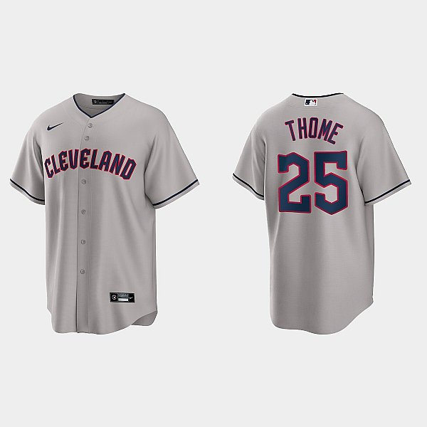 Youth Cleveland Guardians #25 Jim Thome Nike Gray Road Jersey