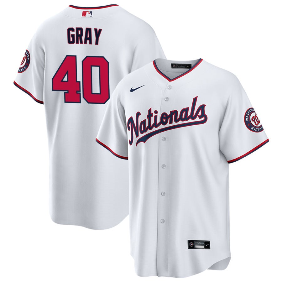 Youth Washington Nationals #40 Josiah Gray Nike White Home Jersey