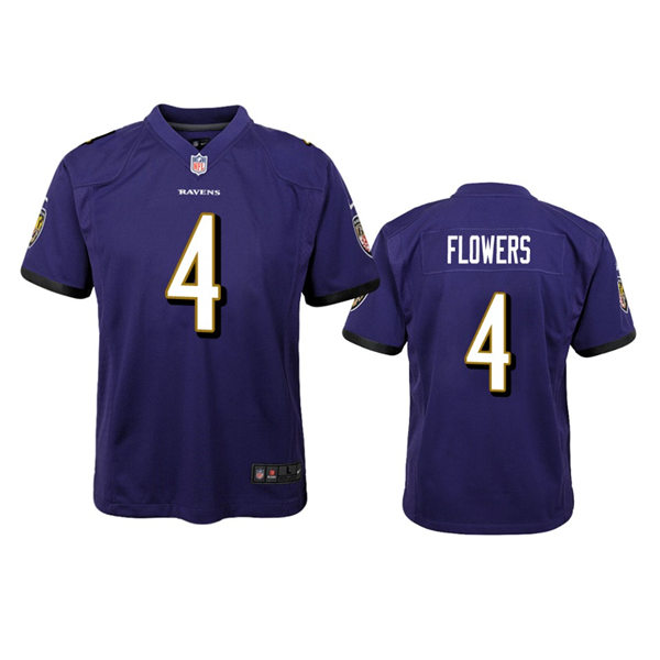 Youth Baltimore Ravens #4 Zay Flowers Nike Purple Limited Jersey