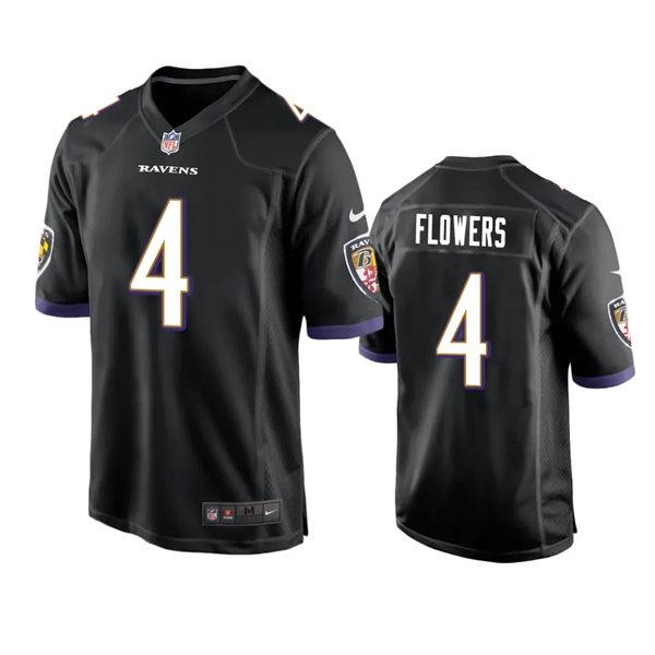 Youth Baltimore Ravens #4 Zay Flowers Nike Black Limited Jersey
