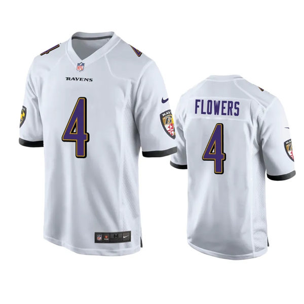 Youth Baltimore Ravens #4 Zay Flowers Nike White Limited Jersey