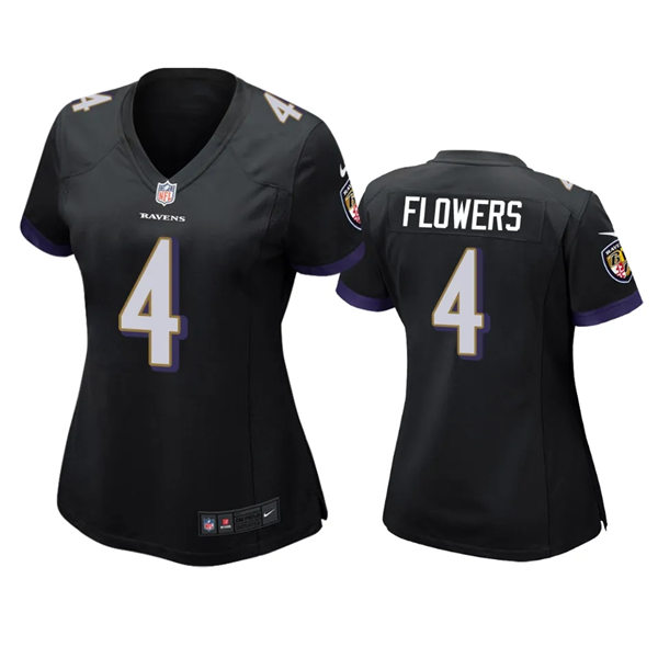 Women's Baltimore Ravens #4 Zay Flowers Nike Black Limited Jersey