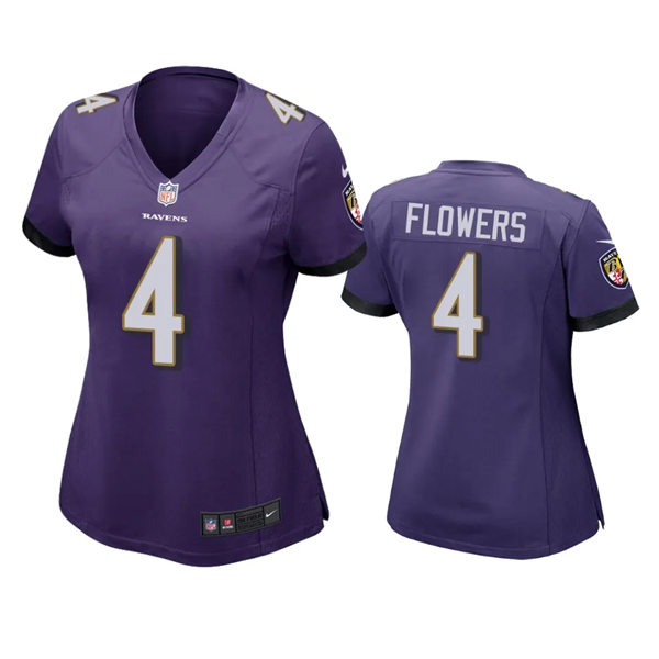 Women's Baltimore Ravens #4 Zay Flowers Nike Purple Limited Jersey