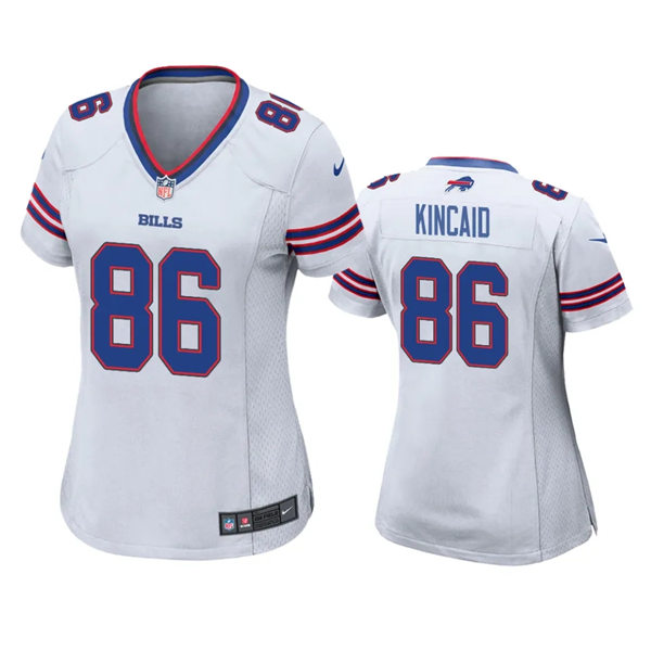 Womens Buffalo Bills #86 Dalton Kincaid Nike White Away Limited Jersey