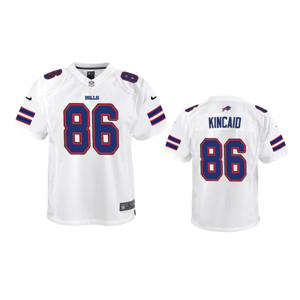 Youth Buffalo Bills #86 Dalton Kincaid Nike White Away Limited Jersey