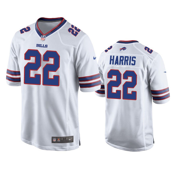 Mens Buffalo Bills #22 Damien Harris Nike White Away Vapor Limited Jersey