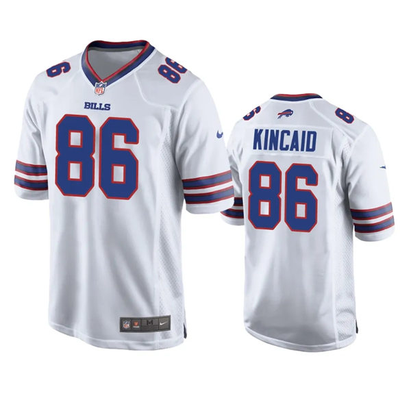 Mens Buffalo Bills #86 Dalton Kincaid Nike White Away Vapor Limited Jersey
