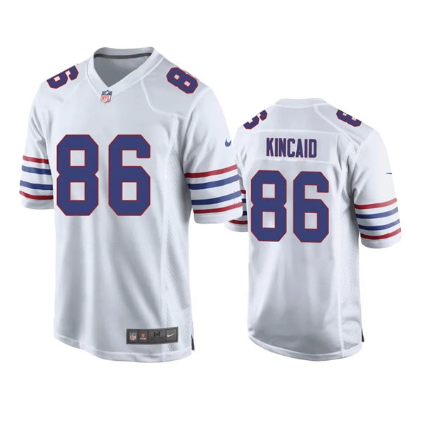 Mens Buffalo Bills #86 Dalton Kincaid Nike White Alternate Retro Vapor Limited Jersey