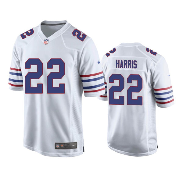 Mens Buffalo Bills #22 Damien Harris Nike White Alternate Retro Vapor Limited Jersey